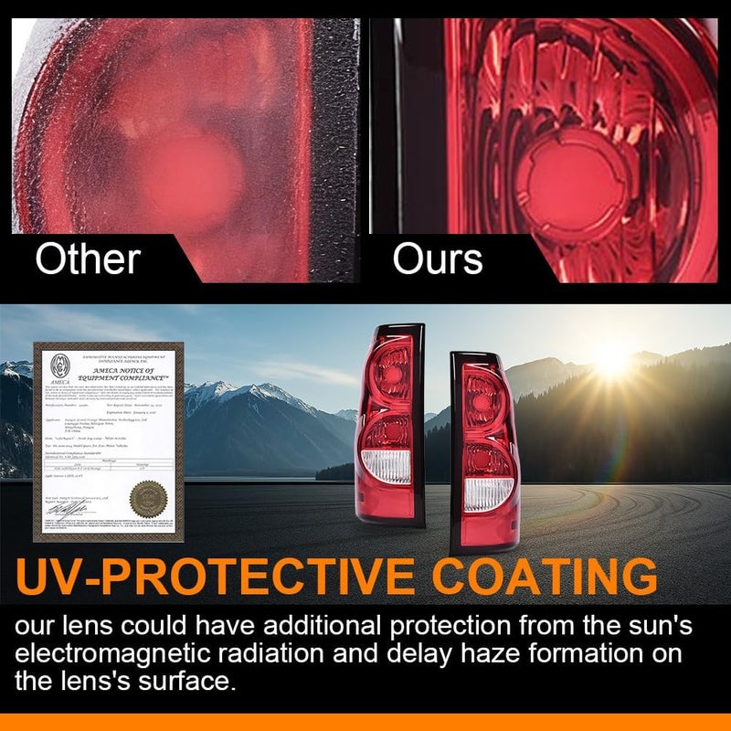 GPLUS Rear Tail Lights Compatible with Chevy Silverado 2003 2004 2005 2006,Tail Lamp Left & Right Luces Traseras, Faros Traseros,Red GM2800174, GM2801174,Rear Brake Lamps Assembly - Image 3